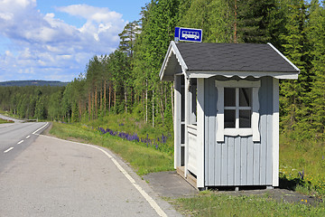 Image showing Bus Stop Shelter by Scenic Summer Road