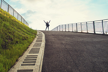 Image showing Woman achievements goals.