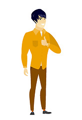 Image showing Businessman giving thumb up vector illustration.