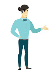 Image showing Business man with arm out in a welcoming gesture.