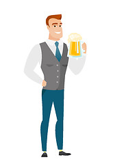 Image showing Businessman drinking beer vector illustration.