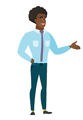 Image showing Business man with arm out in a welcoming gesture.