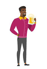 Image showing Businessman drinking beer vector illustration.
