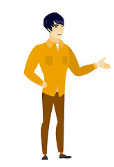 Image showing Business man with arm out in a welcoming gesture.