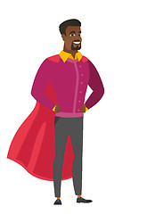 Image showing Businessman wearing a red superhero cloak.