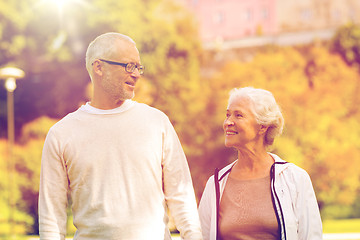 Image showing senior couple in city park