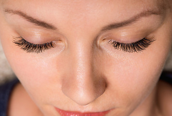 Image showing Face woman with eyes and eyelashes