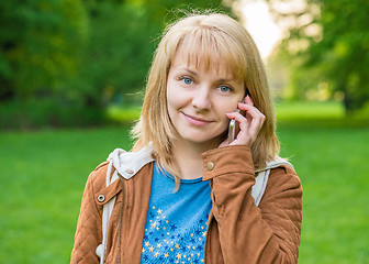 Image showing Woman portrait at spring park