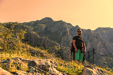 Image showing Hiker in Mountains