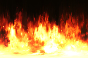 Image showing hot fire wall background