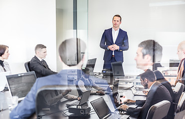 Image showing Corporate business team office meeting.