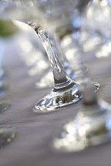 Image showing Empty glasses on table