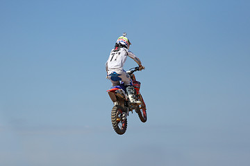 Image showing ARSENYEV, RUSSIA - AUG 30: Rider participates in the  round of t