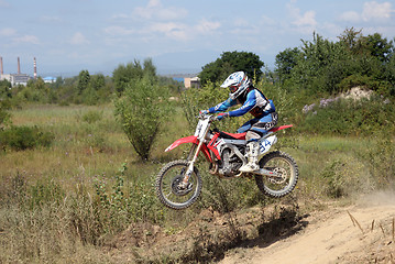 Image showing ARSENYEV, RUSSIA - AUG 30: Rider participates in the  round of t