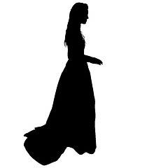 Image showing Beautiful fashion girl silhouette on a white background