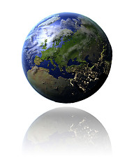Image showing Europe on globe