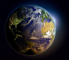 Image showing Northern Hemisphere at sunrise
