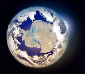 Image showing Antarctica at sunrise