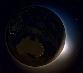 Image showing Australia from space at night