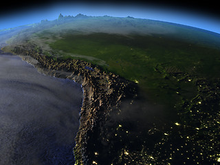 Image showing Amazon rainforest at night