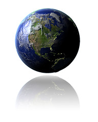 Image showing North America on globe