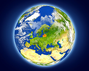 Image showing Latvia on planet Earth
