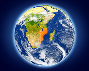 Image showing Mozambique on planet Earth