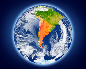 Image showing Argentina on planet Earth