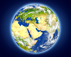 Image showing Kuwait on planet Earth