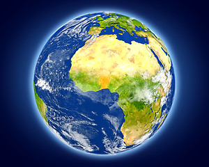 Image showing Benin on planet Earth