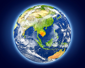Image showing Cambodia on planet Earth
