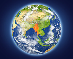 Image showing Myanmar on planet Earth