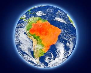 Image showing Brazil on planet Earth