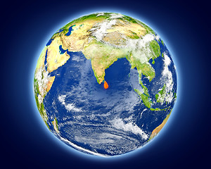 Image showing Sri Lanka on planet Earth