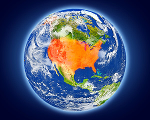 Image showing USA on planet Earth