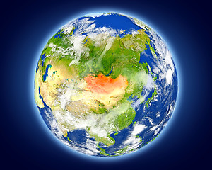 Image showing Mongolia on planet Earth