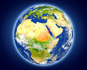 Image showing Sudan on planet Earth