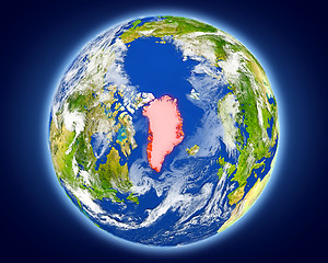 Image showing Greenland on planet Earth