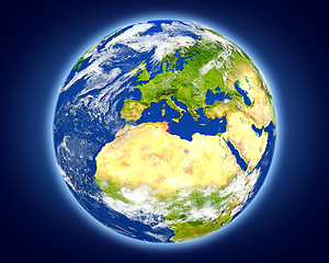 Image showing Tunisia on planet Earth