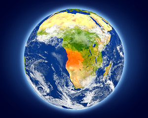 Image showing Angola on planet Earth