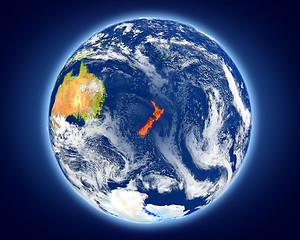 Image showing New Zealand on planet Earth