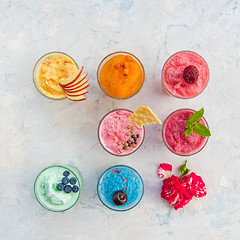 Image showing Different smoothie set