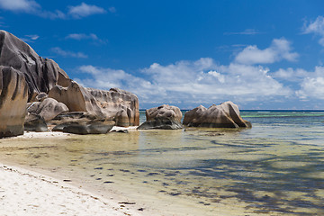 Image showing rocks on seychelles island beach in indian ocean