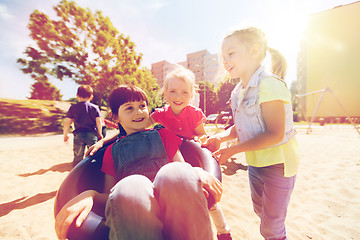 Image showing happy kids on children playground