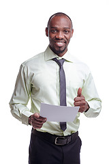 Image showing portrait of handsome young black african smiling man