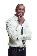 Image showing portrait of handsome young black african smiling man