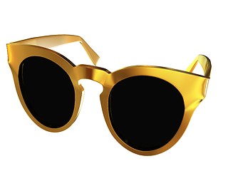 Image showing Cool gold sunglasses. 3d illustration