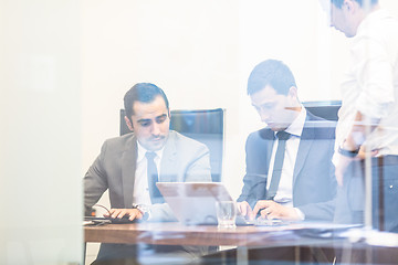 Image showing Corporate businessteam working in modern office.