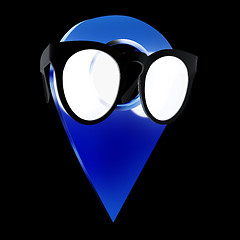 Image showing Glamour map pointer in sunglasses. 3d illustration