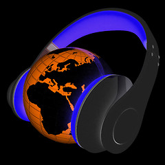 Image showing Abstract symbol music and earth. 3d illustration